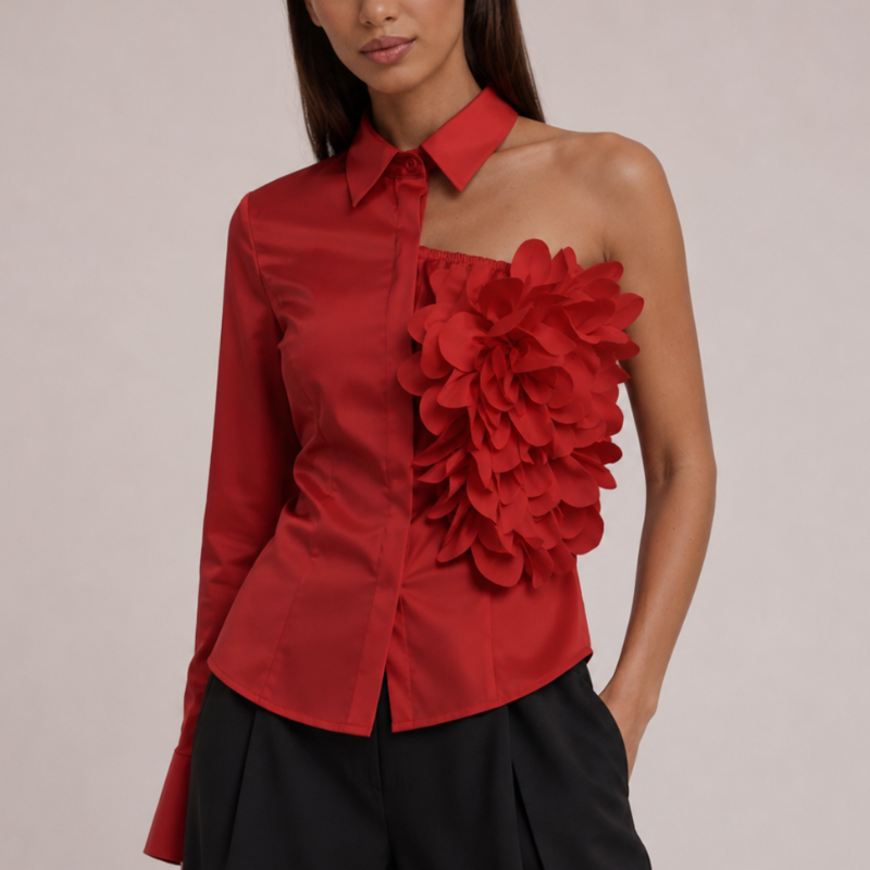 Freesia One-Shoulder Shirt