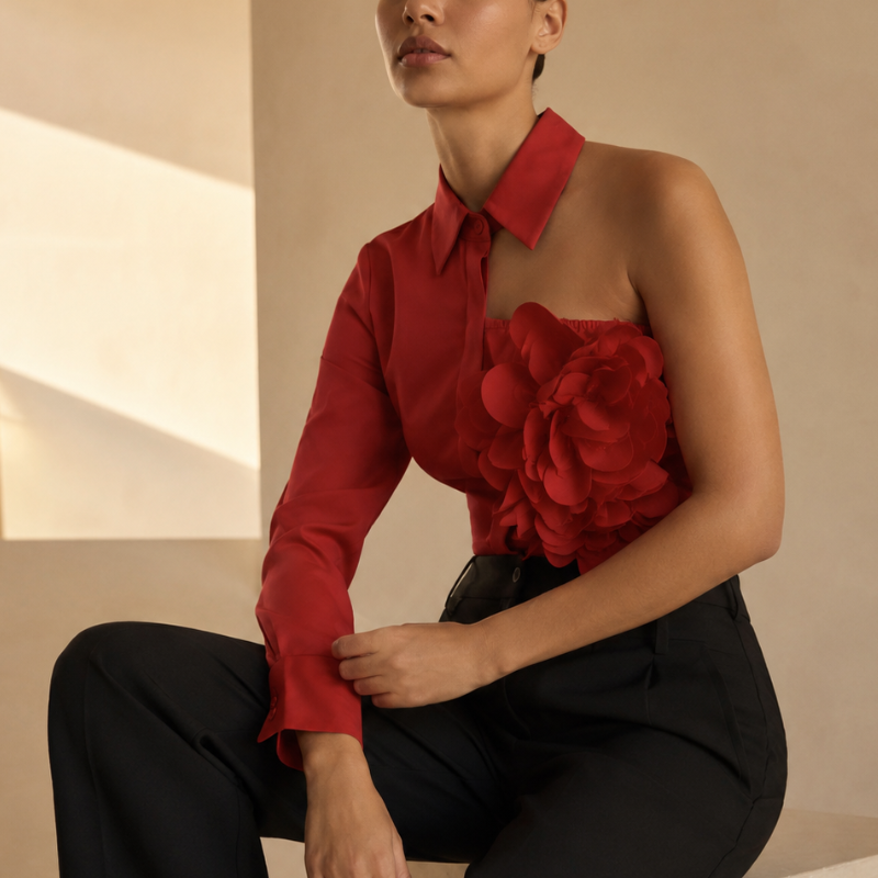 Freesia One-Shoulder Shirt