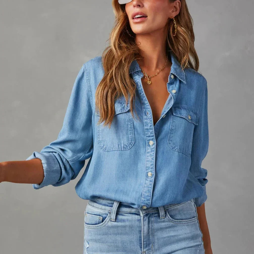 Aria Denim Button-Up