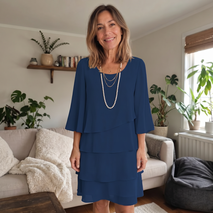 Catherine | Elegant Comfort Ruffle Dress