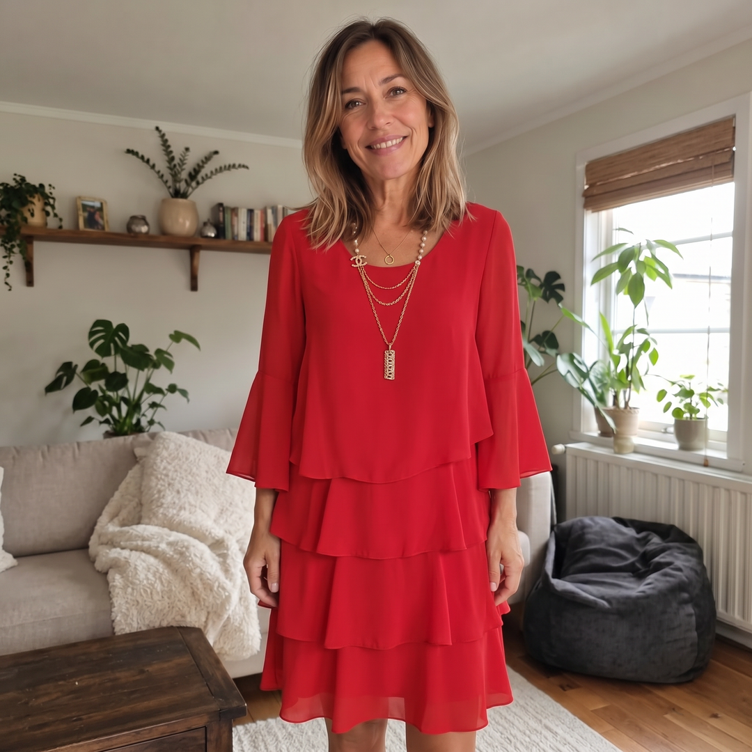Catherine | Elegant Comfort Ruffle Dress