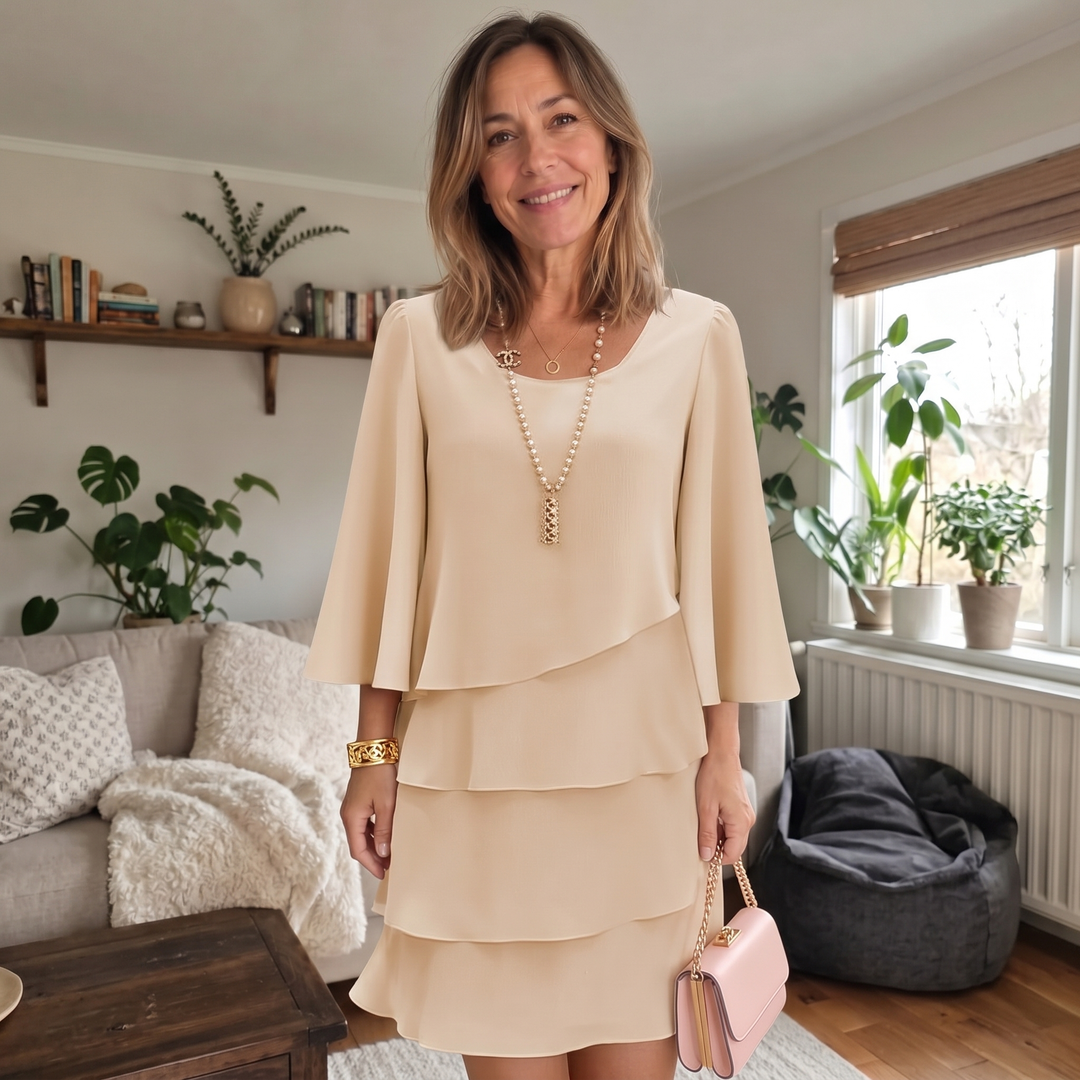 Catherine | Elegant Comfort Ruffle Dress