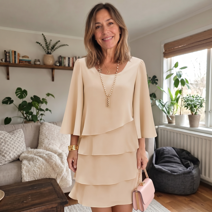 Catherine | Elegant Comfort Ruffle Dress